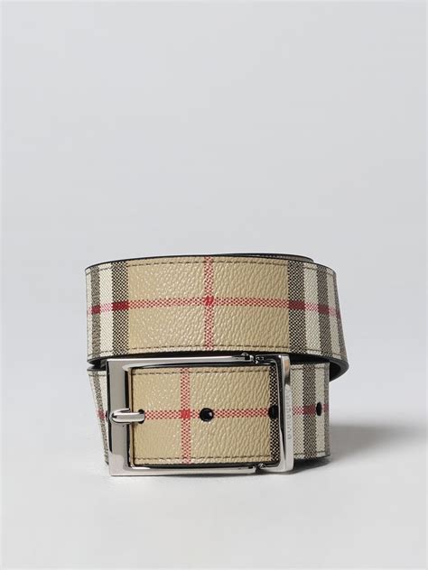 cintura burberry uomo reversibile|Cintura Burberry reversibile in cotone spalmato e pelle.